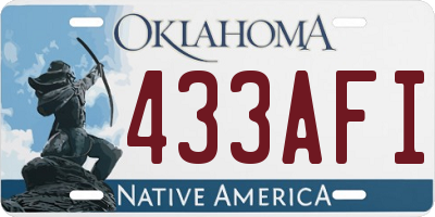 OK license plate 433AFI