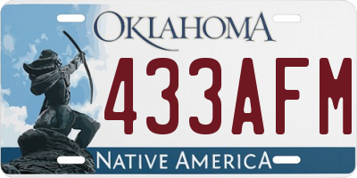 OK license plate 433AFM