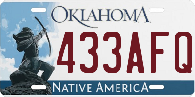 OK license plate 433AFQ