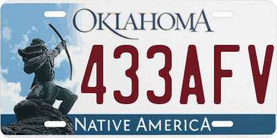 OK license plate 433AFV