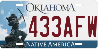 OK license plate 433AFW