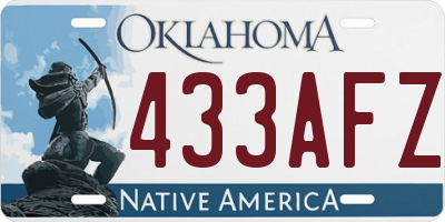 OK license plate 433AFZ