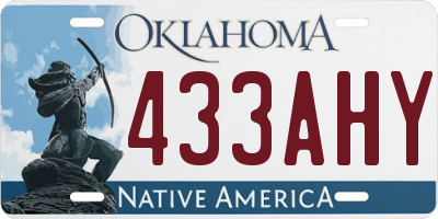 OK license plate 433AHY