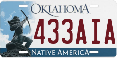 OK license plate 433AIA