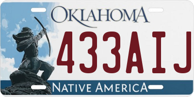 OK license plate 433AIJ