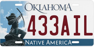 OK license plate 433AIL