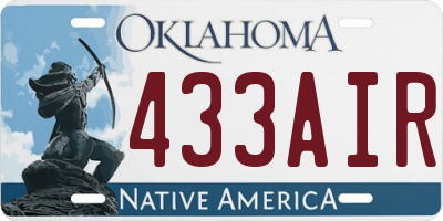 OK license plate 433AIR