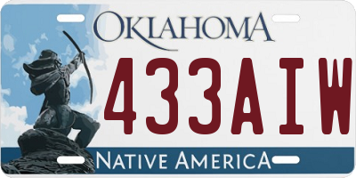 OK license plate 433AIW