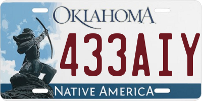 OK license plate 433AIY
