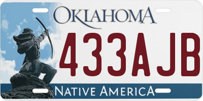 OK license plate 433AJB