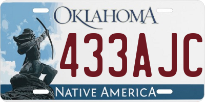 OK license plate 433AJC