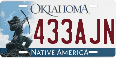 OK license plate 433AJN