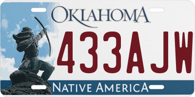 OK license plate 433AJW