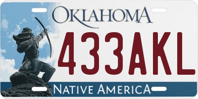 OK license plate 433AKL