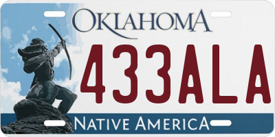 OK license plate 433ALA