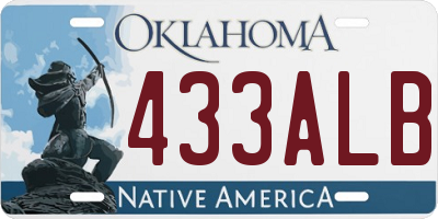 OK license plate 433ALB