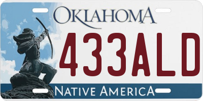 OK license plate 433ALD