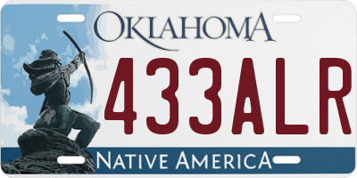 OK license plate 433ALR