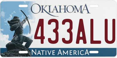 OK license plate 433ALU