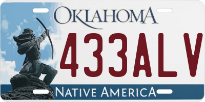 OK license plate 433ALV