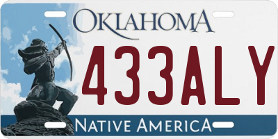 OK license plate 433ALY