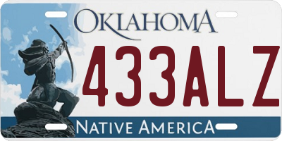 OK license plate 433ALZ