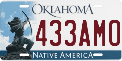 OK license plate 433AMO