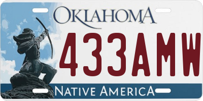 OK license plate 433AMW