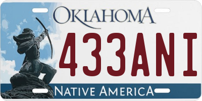 OK license plate 433ANI
