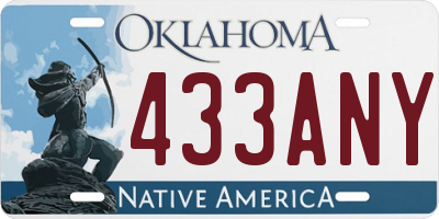 OK license plate 433ANY