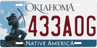 OK license plate 433AOG