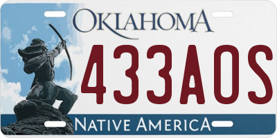 OK license plate 433AOS