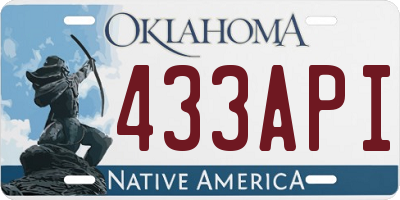 OK license plate 433API