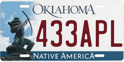 OK license plate 433APL
