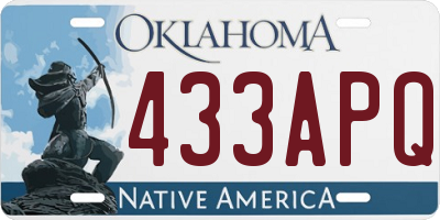 OK license plate 433APQ