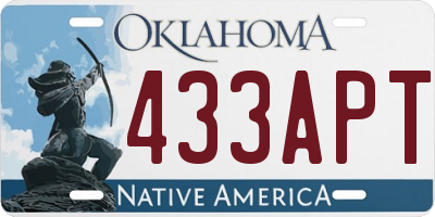 OK license plate 433APT