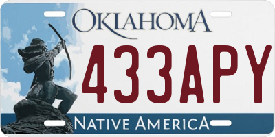 OK license plate 433APY