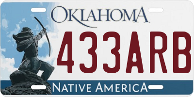 OK license plate 433ARB