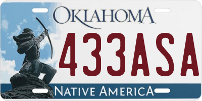OK license plate 433ASA