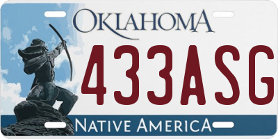 OK license plate 433ASG