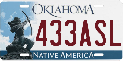 OK license plate 433ASL