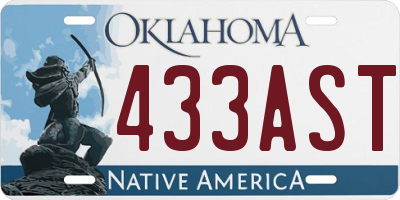 OK license plate 433AST
