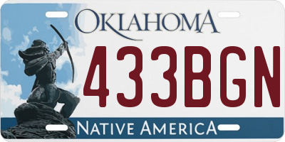 OK license plate 433BGN