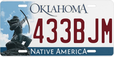 OK license plate 433BJM