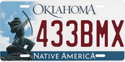 OK license plate 433BMX