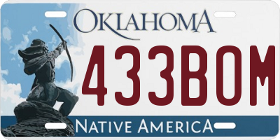 OK license plate 433BOM