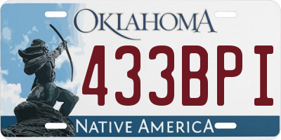 OK license plate 433BPI