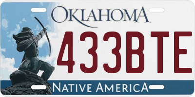 OK license plate 433BTE