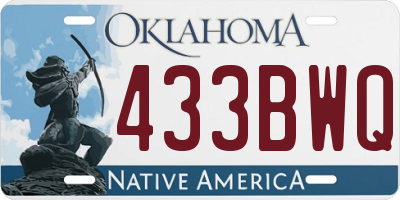 OK license plate 433BWQ