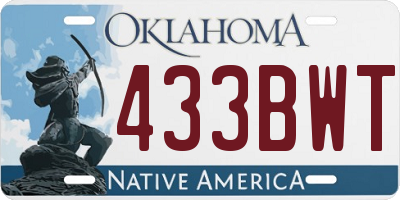 OK license plate 433BWT